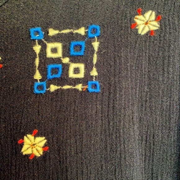Gap embroidered scoop neck bracelet sleeve top M - Picture 4 of 8